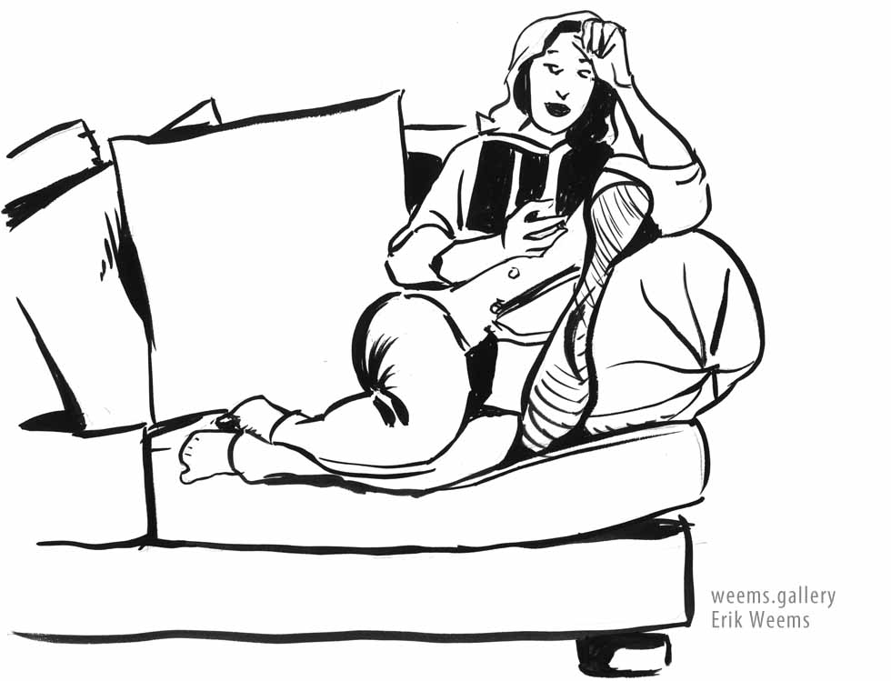 Reading on Couch