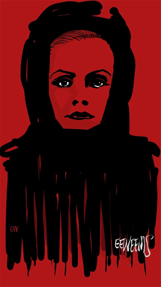 Greta Garbo - Red art by Erik Weems