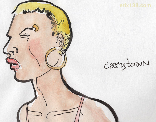 Carytown woman - watercolor