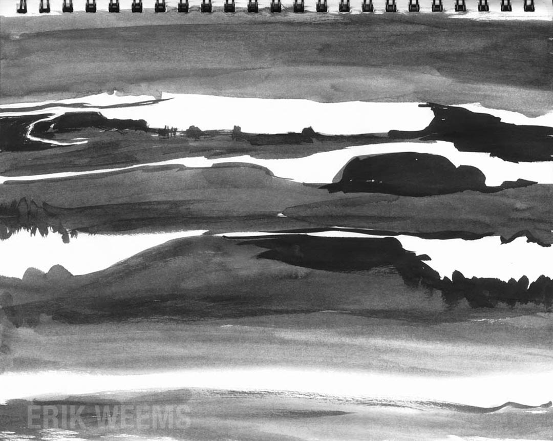 Ink Wash Seascape